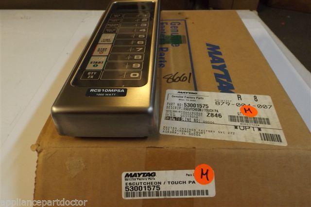 MAYTAG MICROWAVE 53001575 MA ESCUTCHEON / T NEW IN BOX MAYTAG MICROWAVE 53001575 MA ESCUTCHEON / T NEW IN BOX